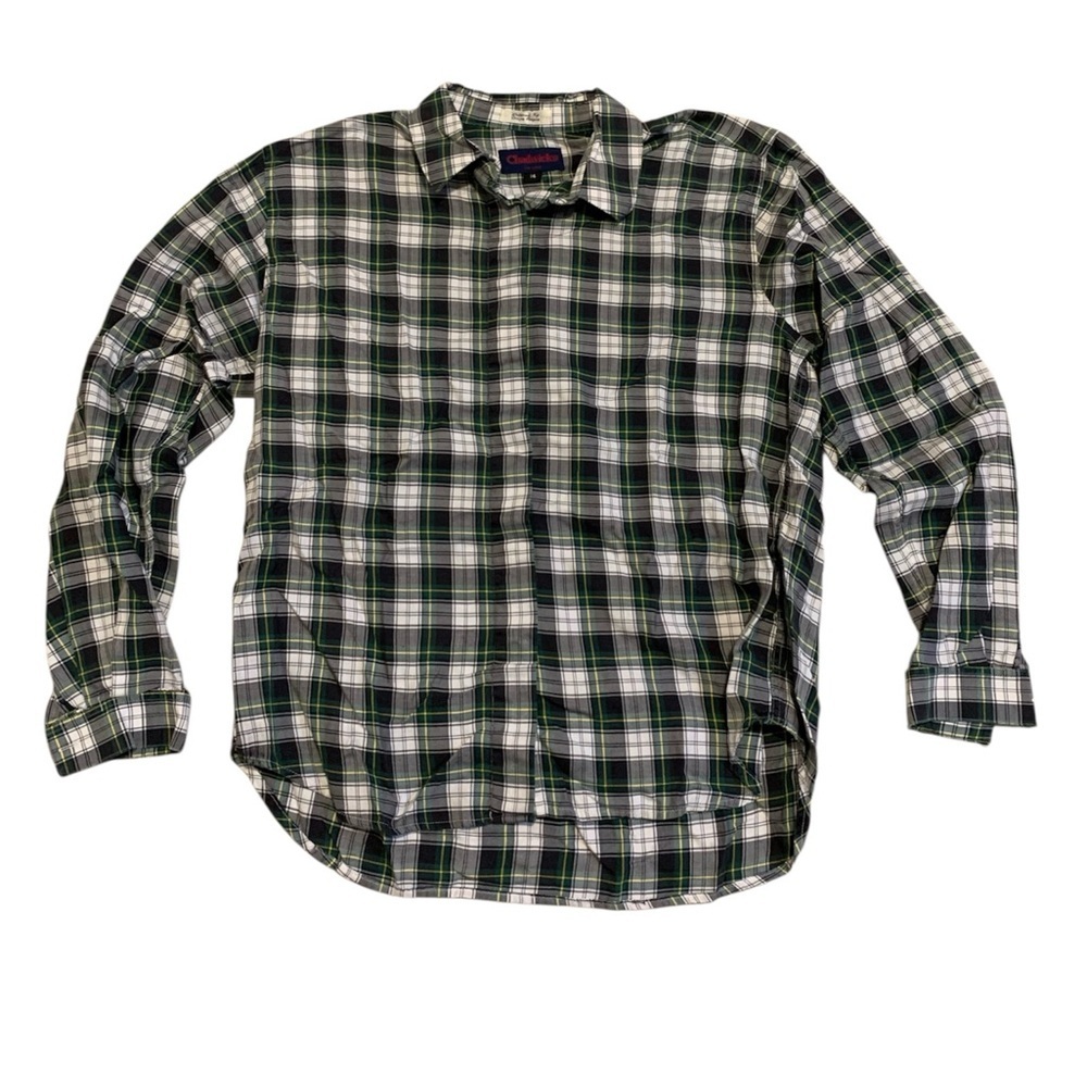Vintage 90s Chadwicks Plaid Flannel Shirt Relaxed Fit 14